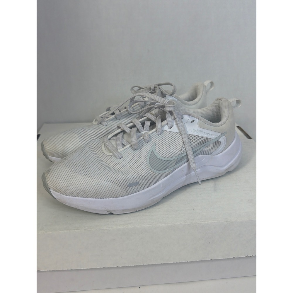 Nike Downshifter 12 Mens Running Shoes White Wolf Grey DD9293-100 Size 8.5